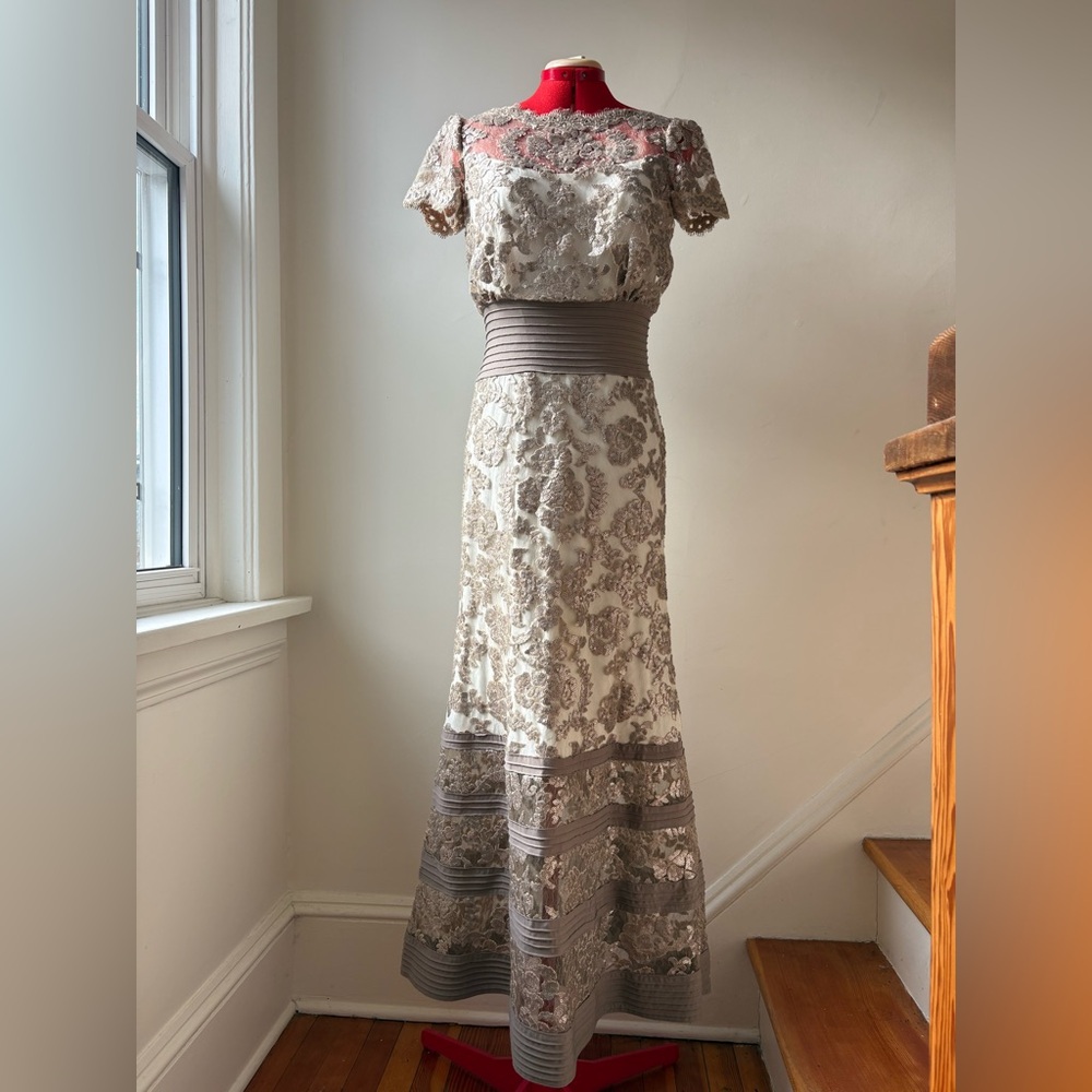 Tadashi Shoji Sequin Embroidered Lace Gown - Picture 16 of 16